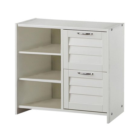 DONCO KIDS Donco Kids PD-795CW Louver 2 Drawer Chest with Shelves; White PD_795CW